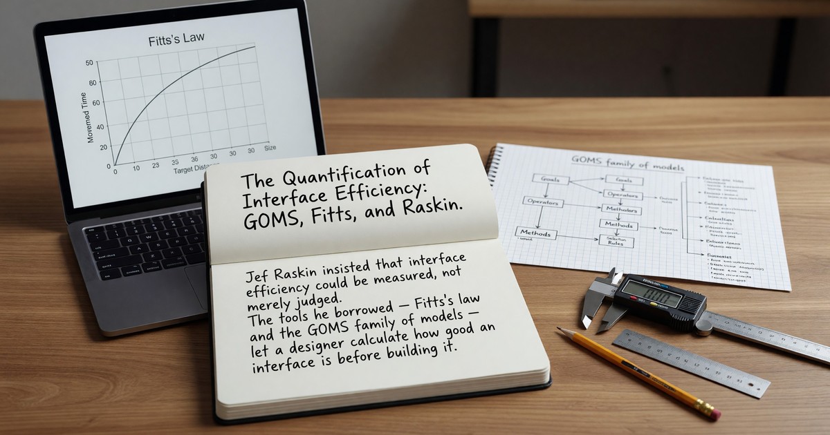The Quantification of Interface Efficiency: GOMS, Fitts, and Raskin